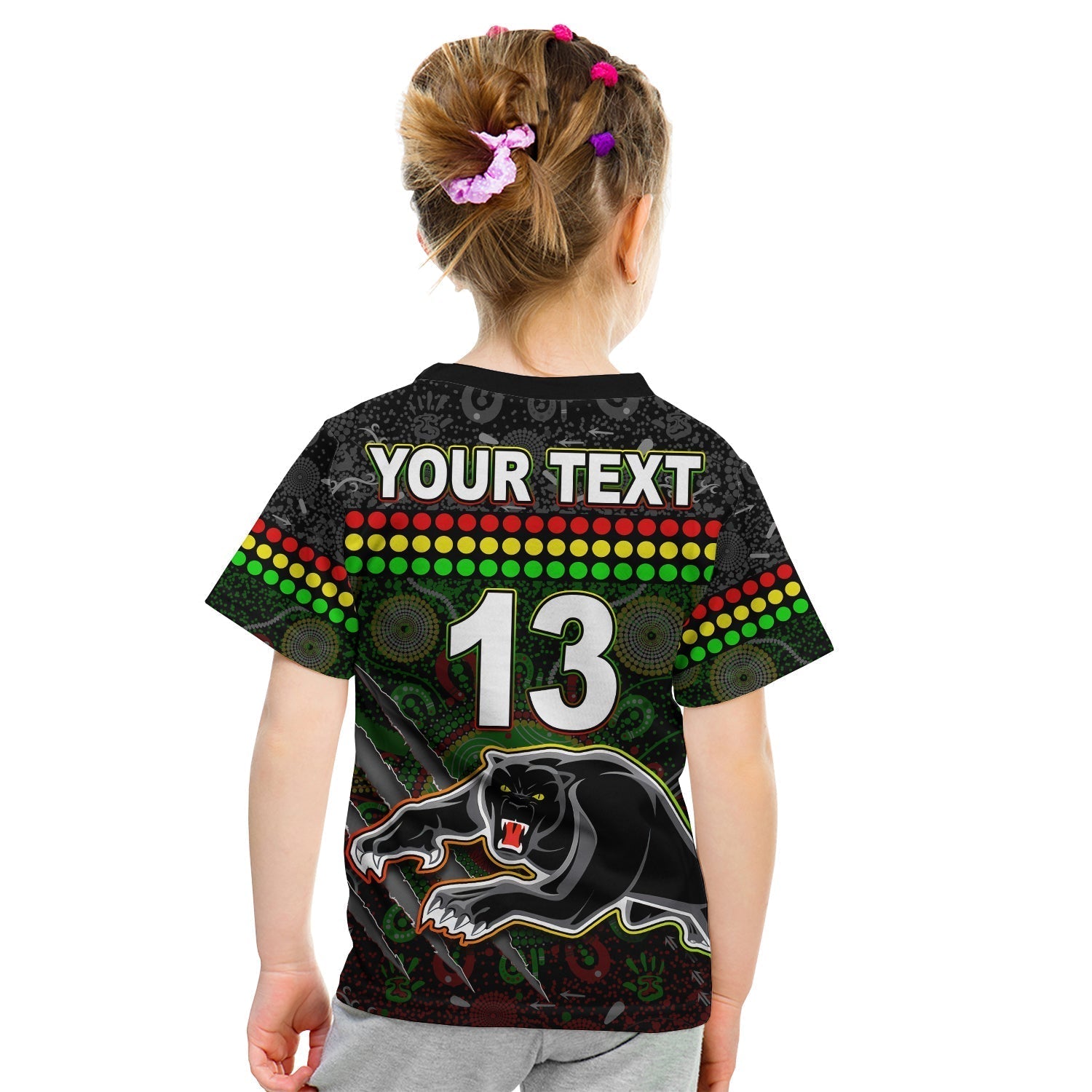 Custom Text and Number Panthers T Shirt KID Premiers 2022 Aboriginal - Vibe Hoodie Shop