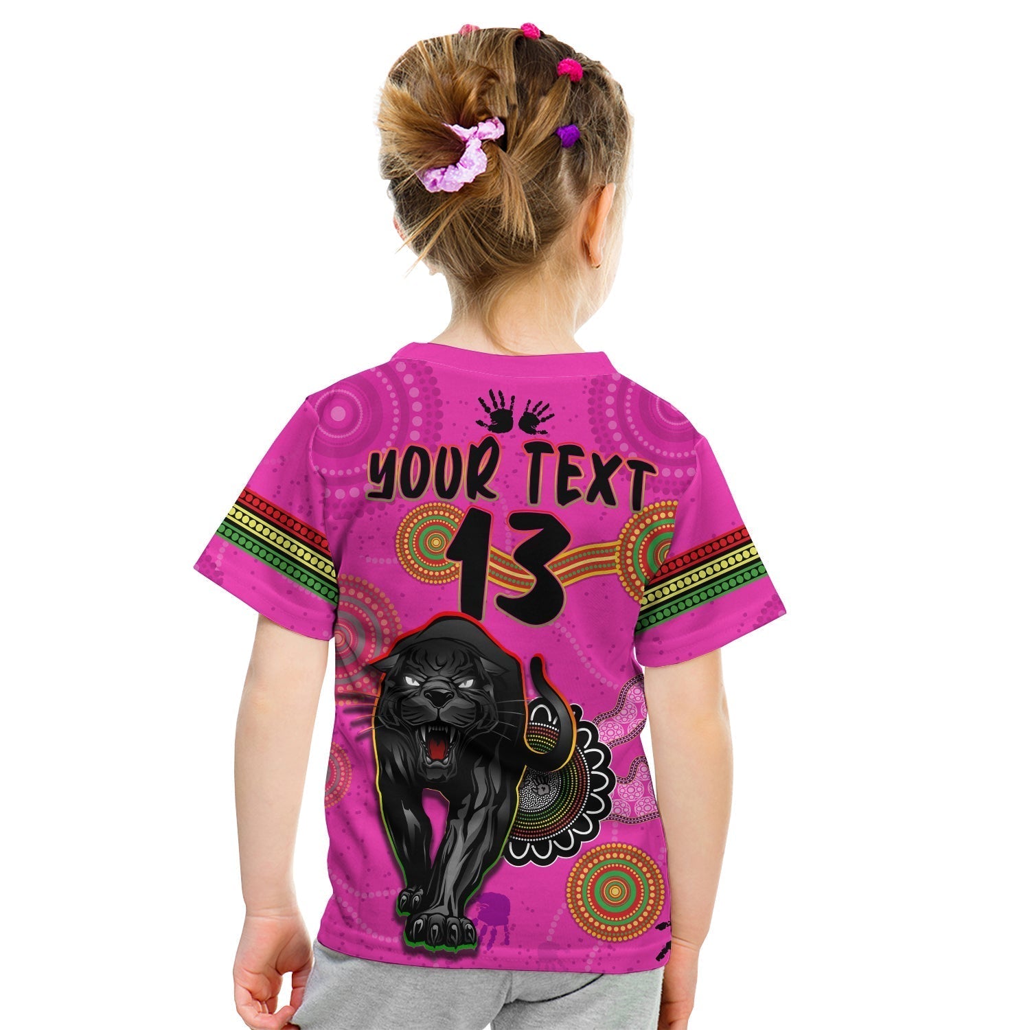 (Custom Text and Number) Panthers T Shirt KID Aboriginal Premiers 2022 We Are The Champions With Trophy - Vibe Hoodie Shop