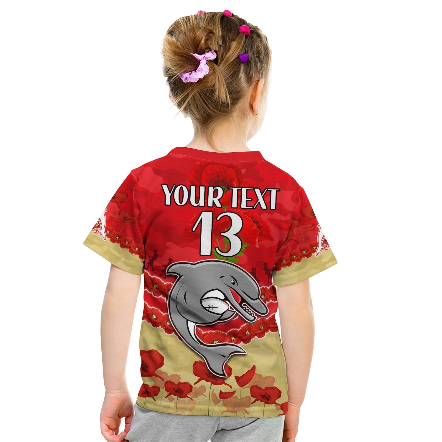 custom-text-and-number-dolphins-rugby-t-shirt-kid-anzac-day-lest-we-forget