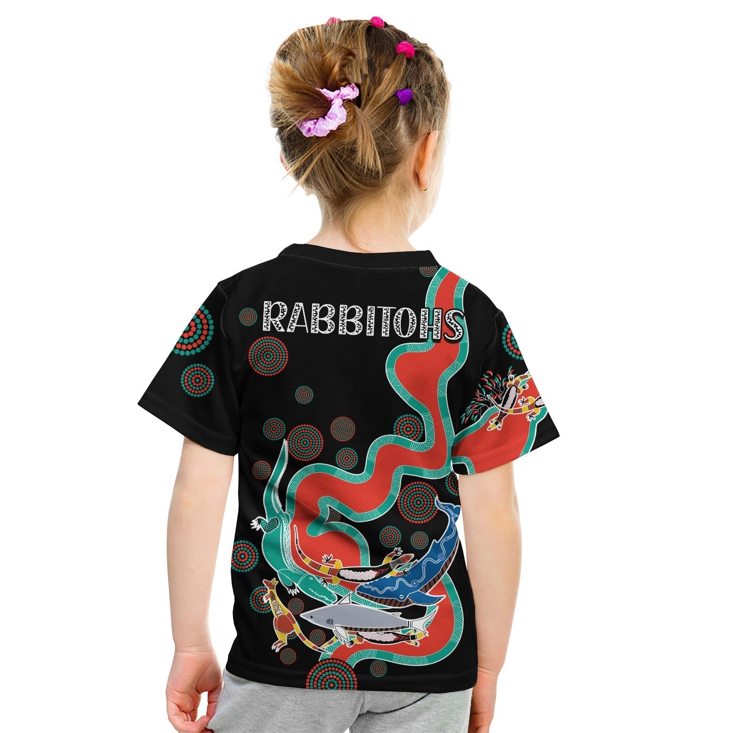 Rabbitohs T Shirt KID Go The Bunnies Aboriginal - Vibe Hoodie Shop
