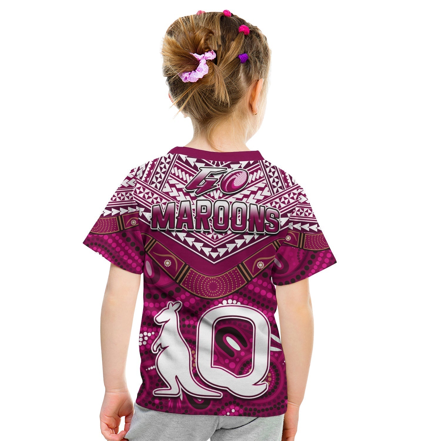 QLD Maroons T Shirt KID Aboriginal and Polynesia Admirable - Vibe Hoodie Shop