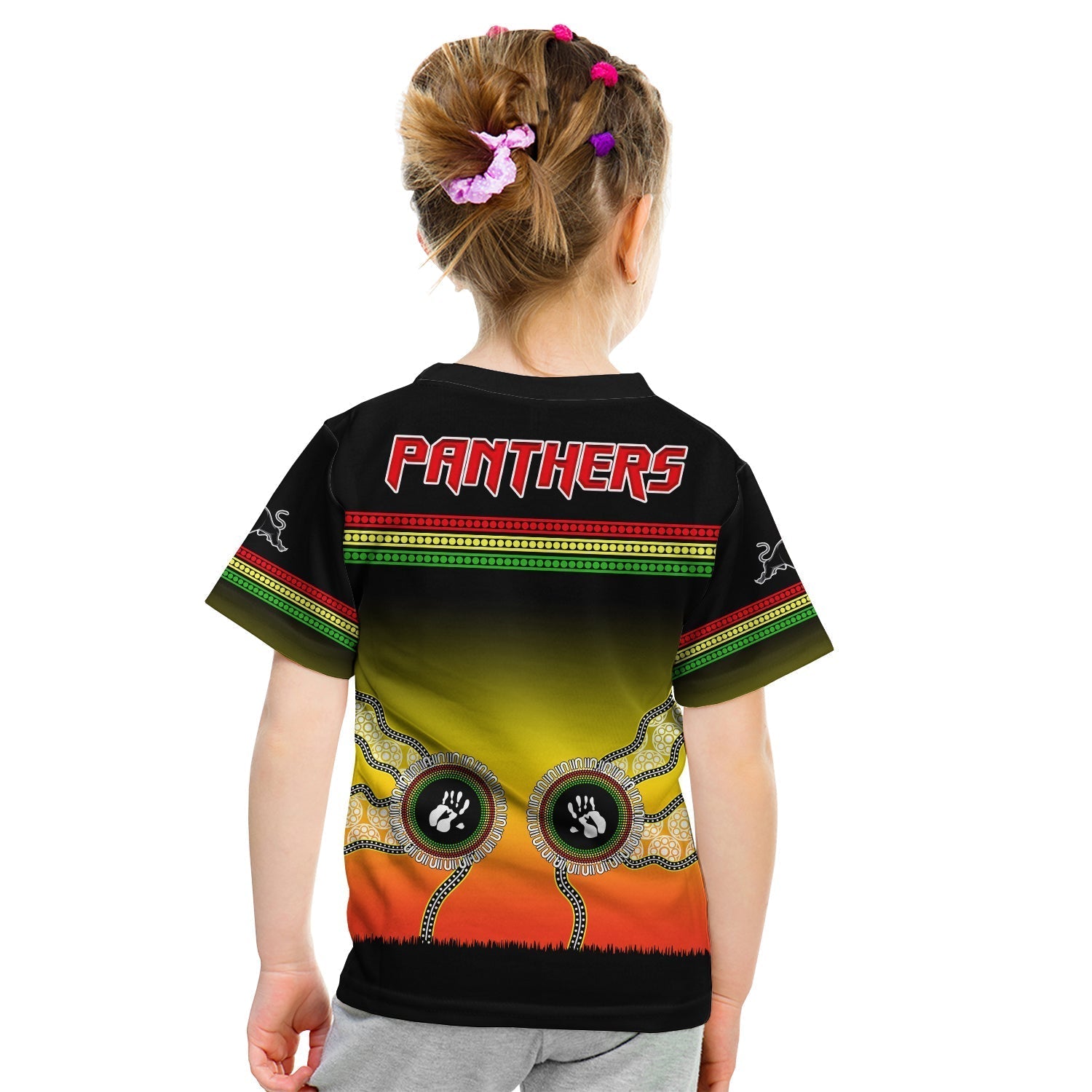 Panthers T Shirt KID Go The Mighty Penrith Aboriginal - Vibe Hoodie Shop