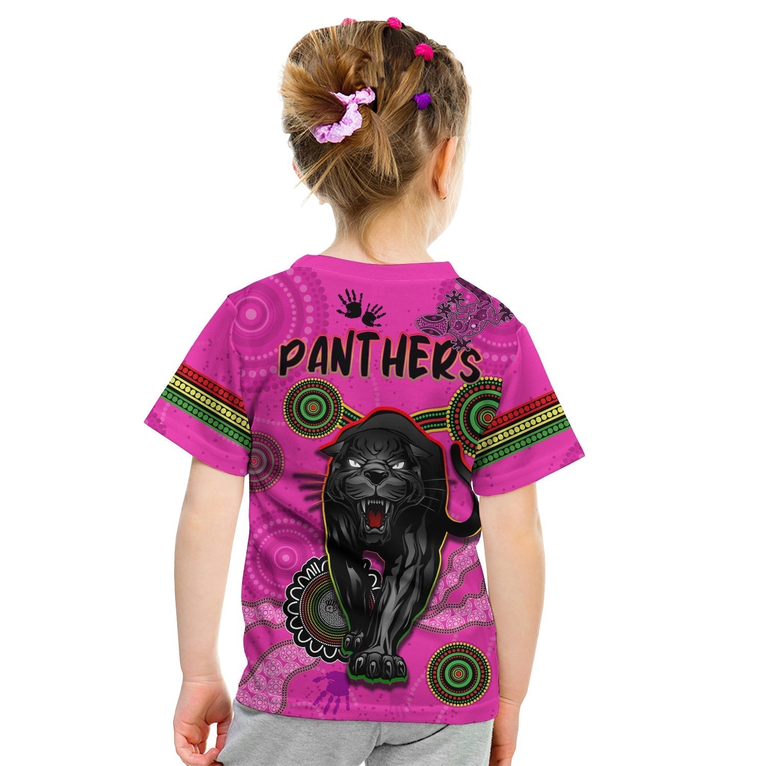 Panthers T Shirt KID Aboriginal with Lizard - Vibe Hoodie Shop