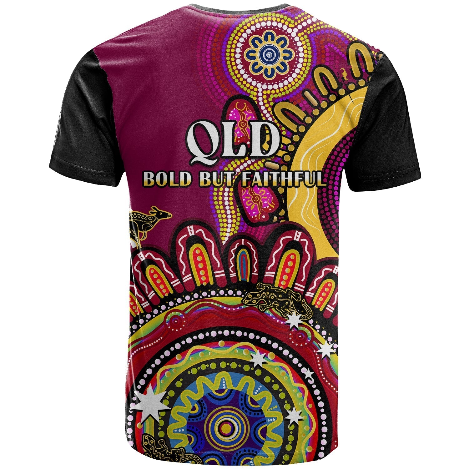 Queensland State T Shirt QLD Australian Indigenous Art - Vibe Hoodie Shop