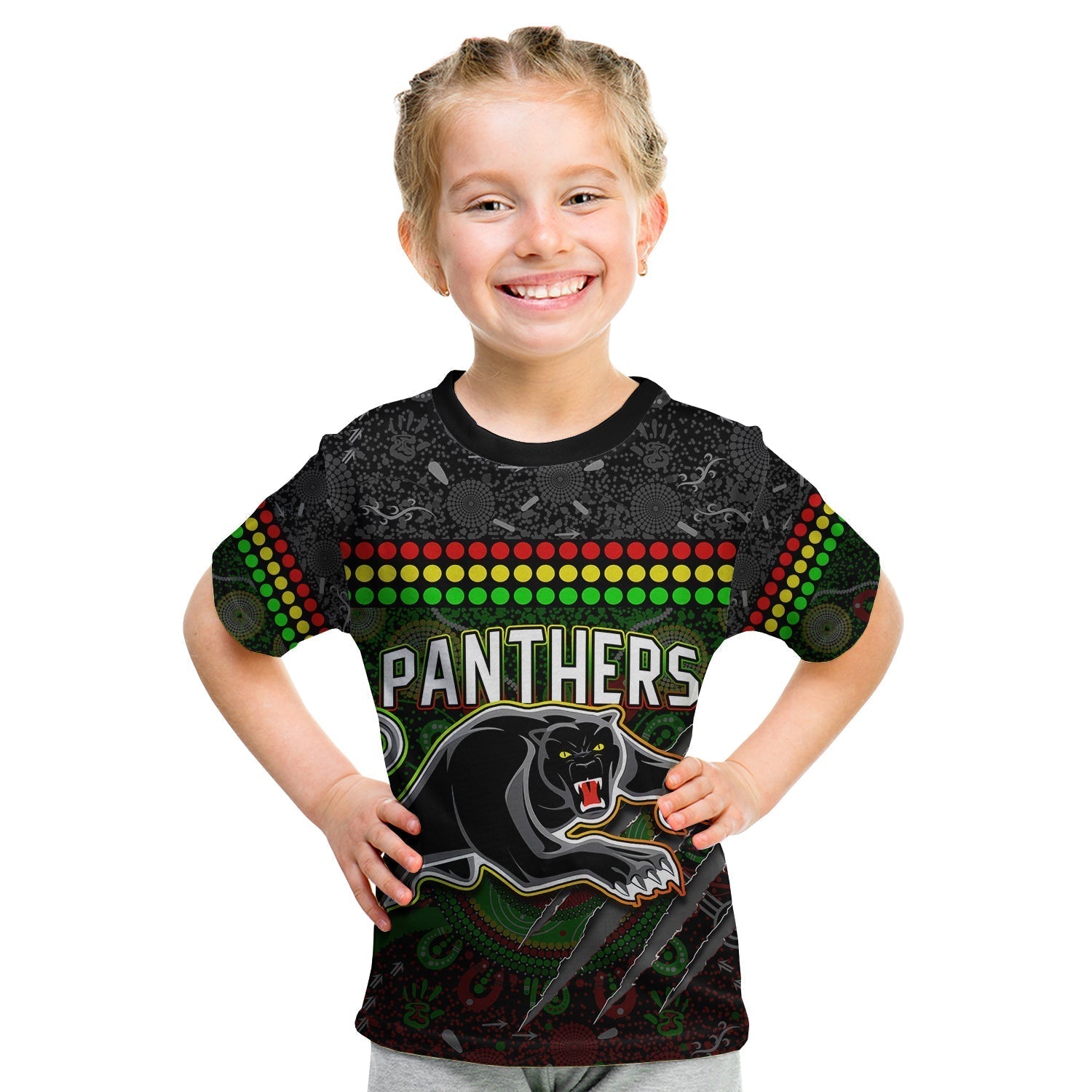 Custom Text and Number Panthers T Shirt KID Premiers 2022 Aboriginal - Vibe Hoodie Shop