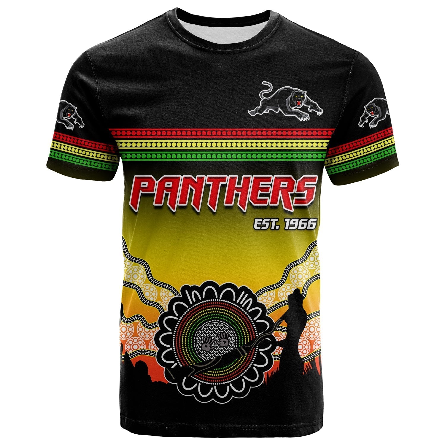 (Custom Text and Number) Panthers T Shirt Go The Mighty Penrith Aboriginal - Vibe Hoodie Shop