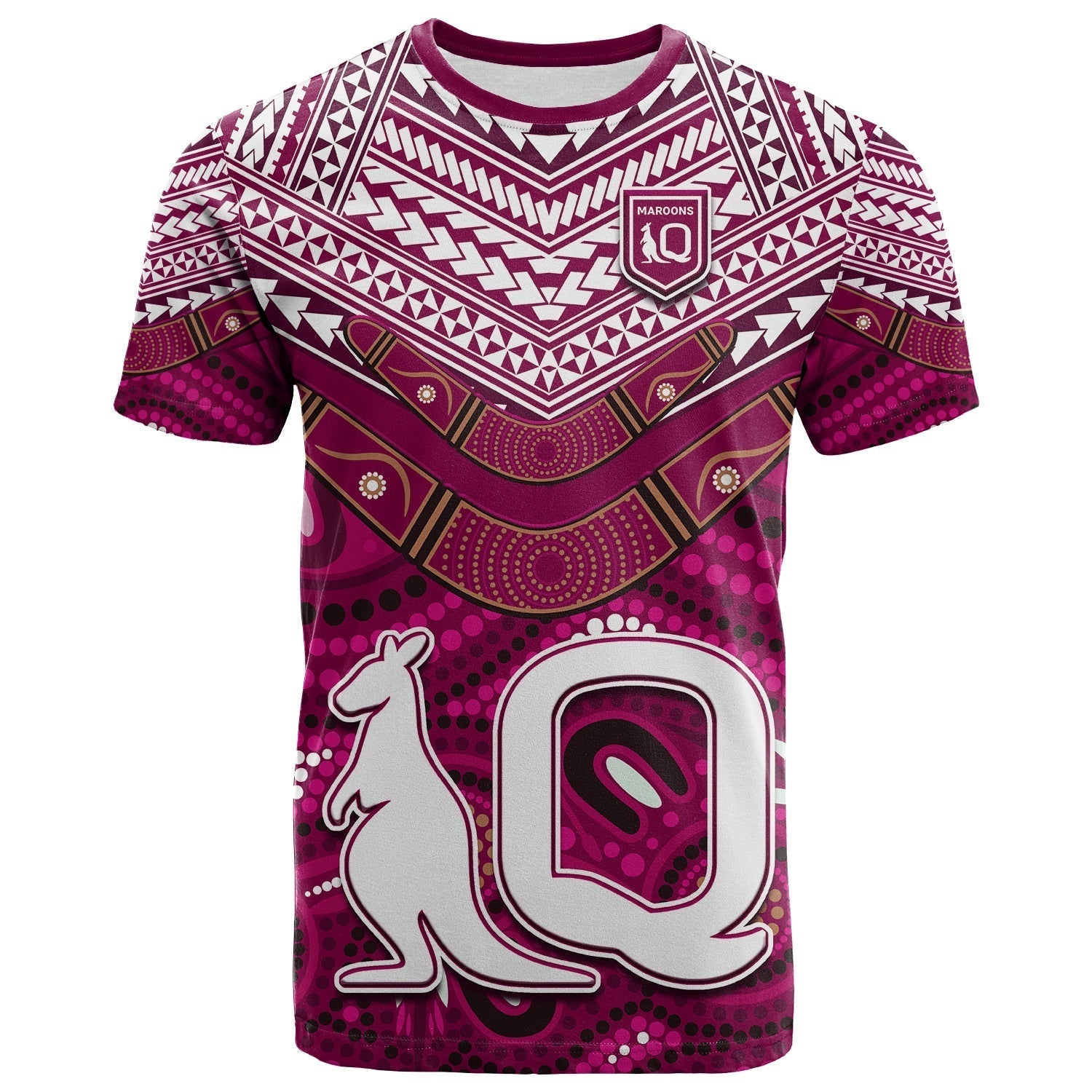 QLD Maroons T Shirt Aboriginal and Polynesia Admirable - Vibe Hoodie Shop