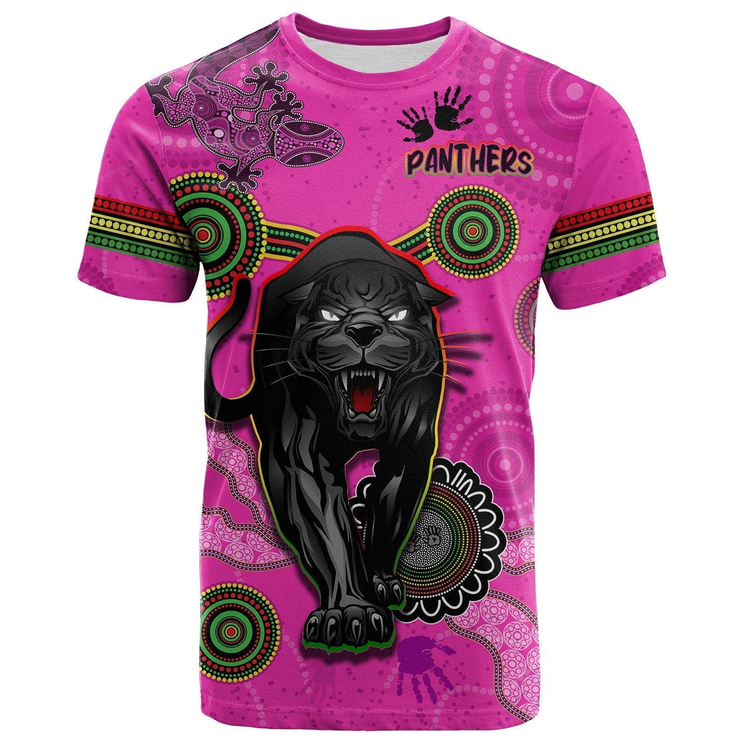 Panthers T Shirt Aboriginal with Lizard - Vibe Hoodie Shop