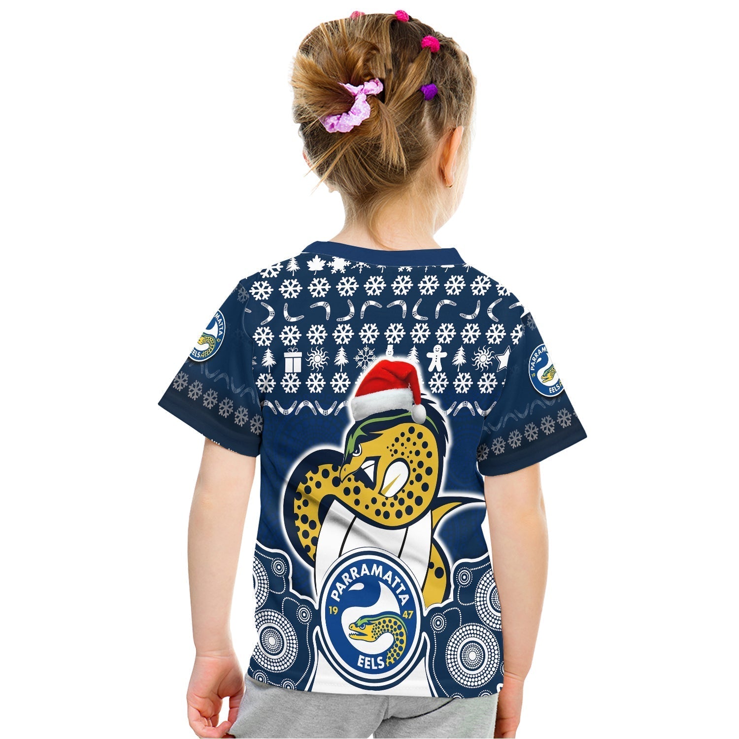 Parramatta Eels Christmas Vibe With Aboriginal Dot Panting Style T Shirt LT9 - Vibe Hoodie Shop