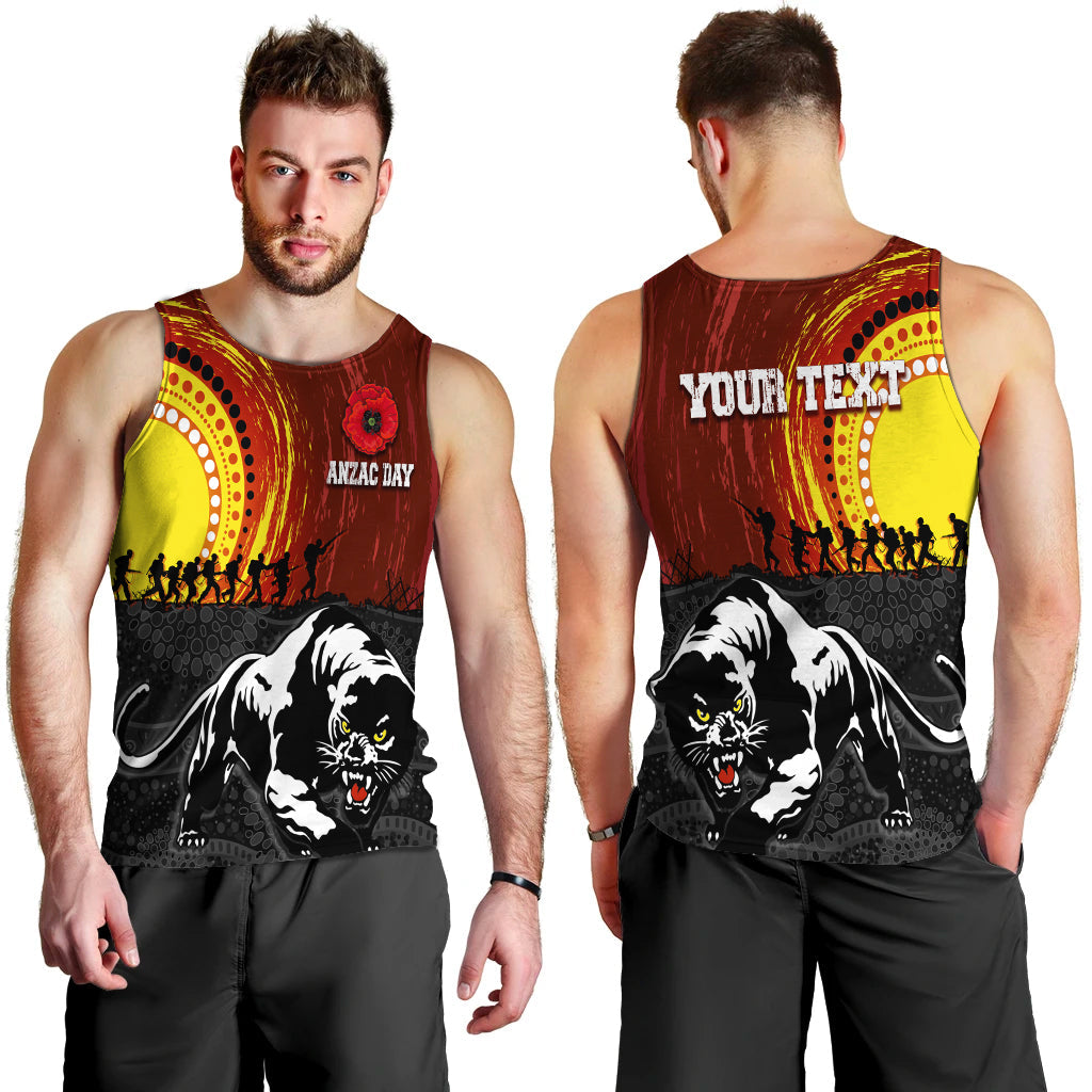 Penrith Panther Men Tank Top ANZAC Day Indigenous Special Version - Vibe Hoodie Shop