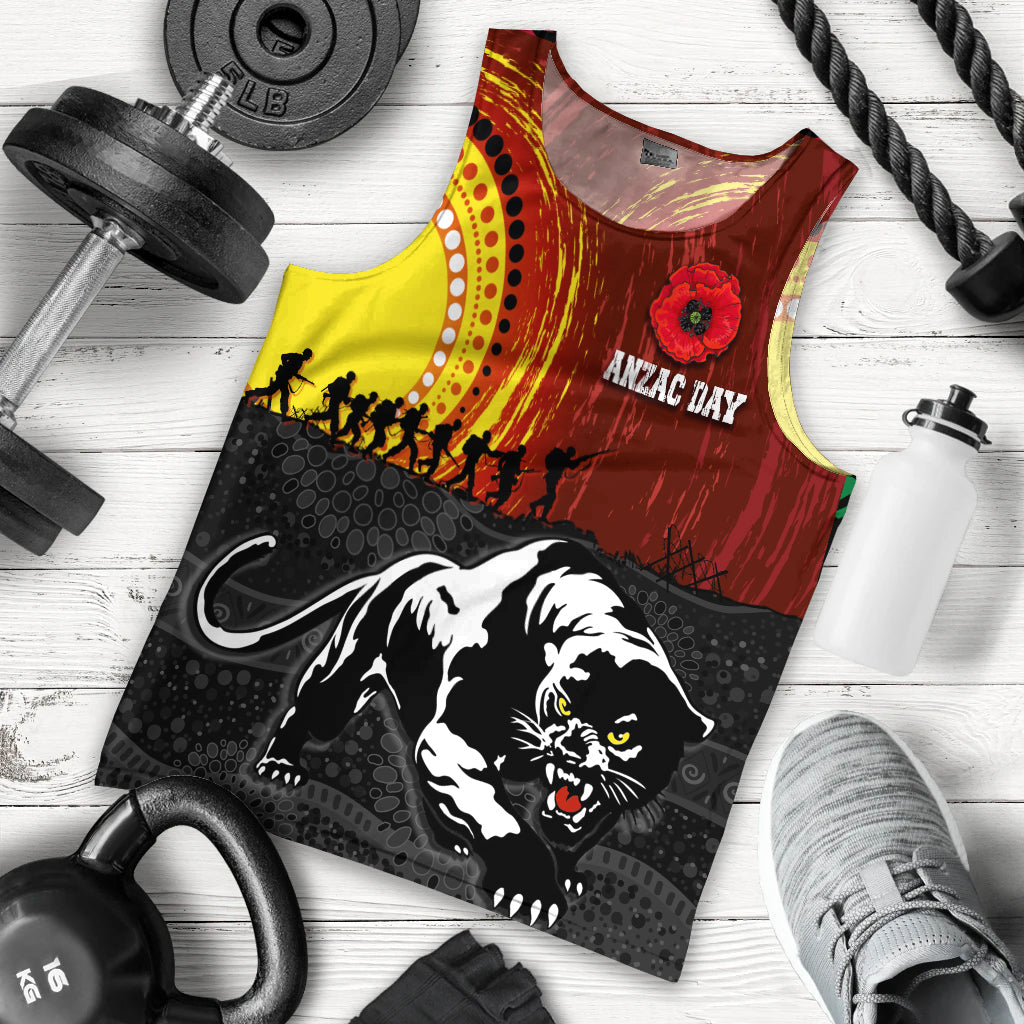 Penrith Panther Men Tank Top ANZAC Day Indigenous Special Version - Vibe Hoodie Shop