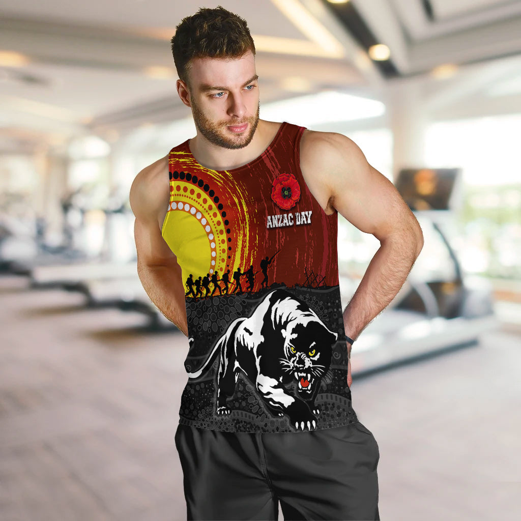 Penrith Panther Men Tank Top ANZAC Day Indigenous Special Version - Vibe Hoodie Shop