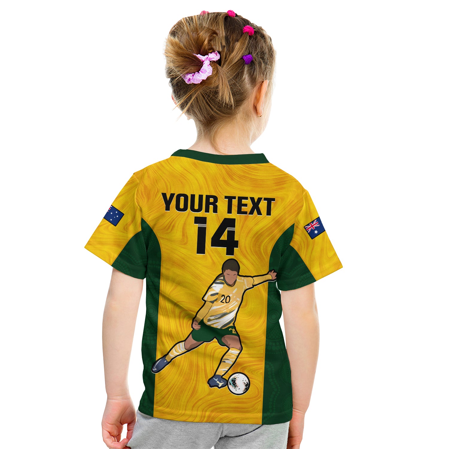 Custom Australia Soccer T Shirt Sam Kerr Matildas World Cup Yellow - Vibe Hoodie Shop