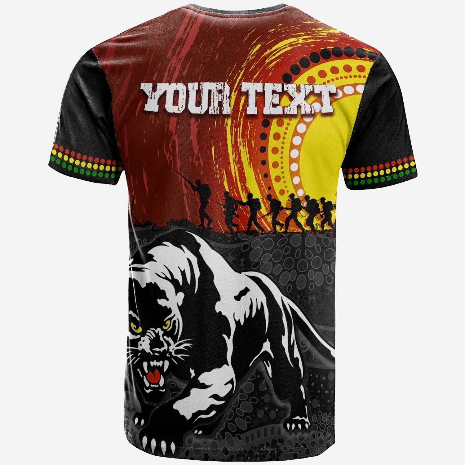 Penrith Panther T shirt ANZAC Day Indigenous Special Version - Vibe Hoodie Shop