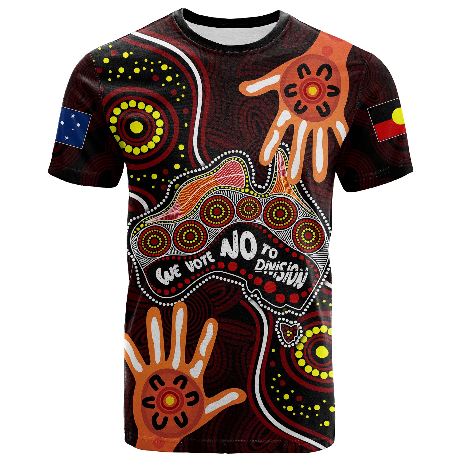 Australia Indigenous T Shirt We Vote NO To Division Aboriginal Map - Vibe Hoodie Shop