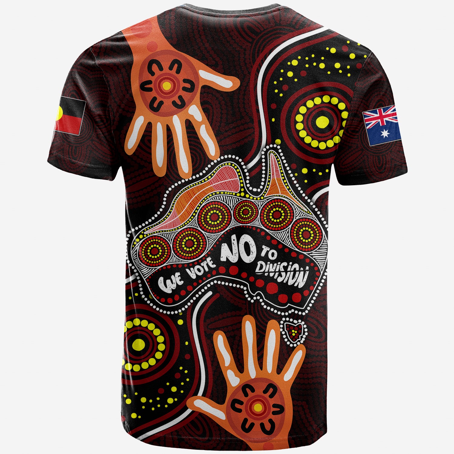 Australia Indigenous T Shirt We Vote NO To Division Aboriginal Map - Vibe Hoodie Shop