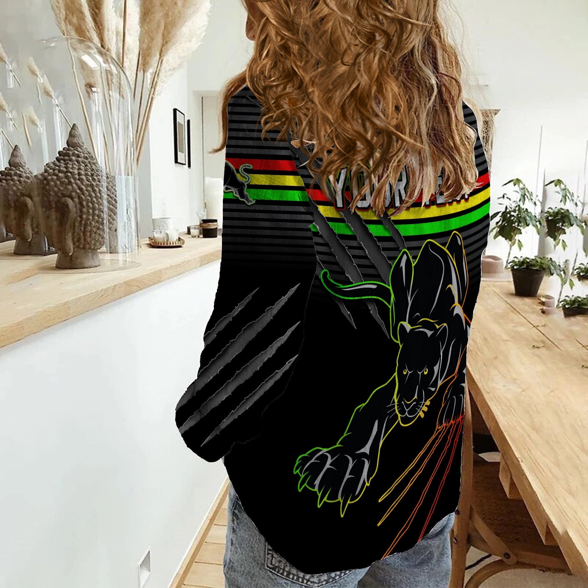 Custom Personalised Panthers Proud Women Casual Shirt Back to Back Premiers 2022 Version Black - Vibe Hoodie Shop