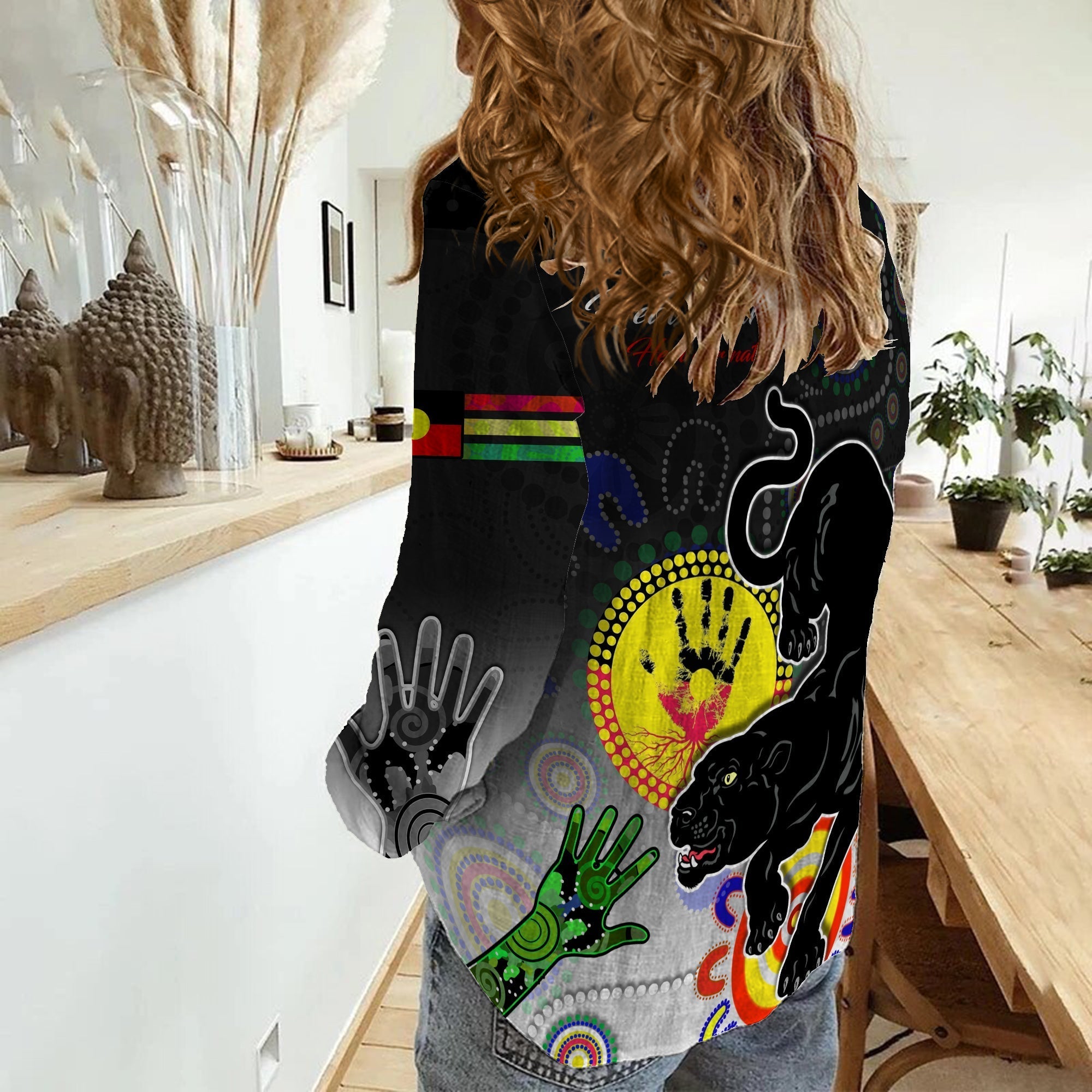 (Custom Personalised) NAIDOC Panthers 2022 Women Casual Shirt - Vibe Hoodie Shop