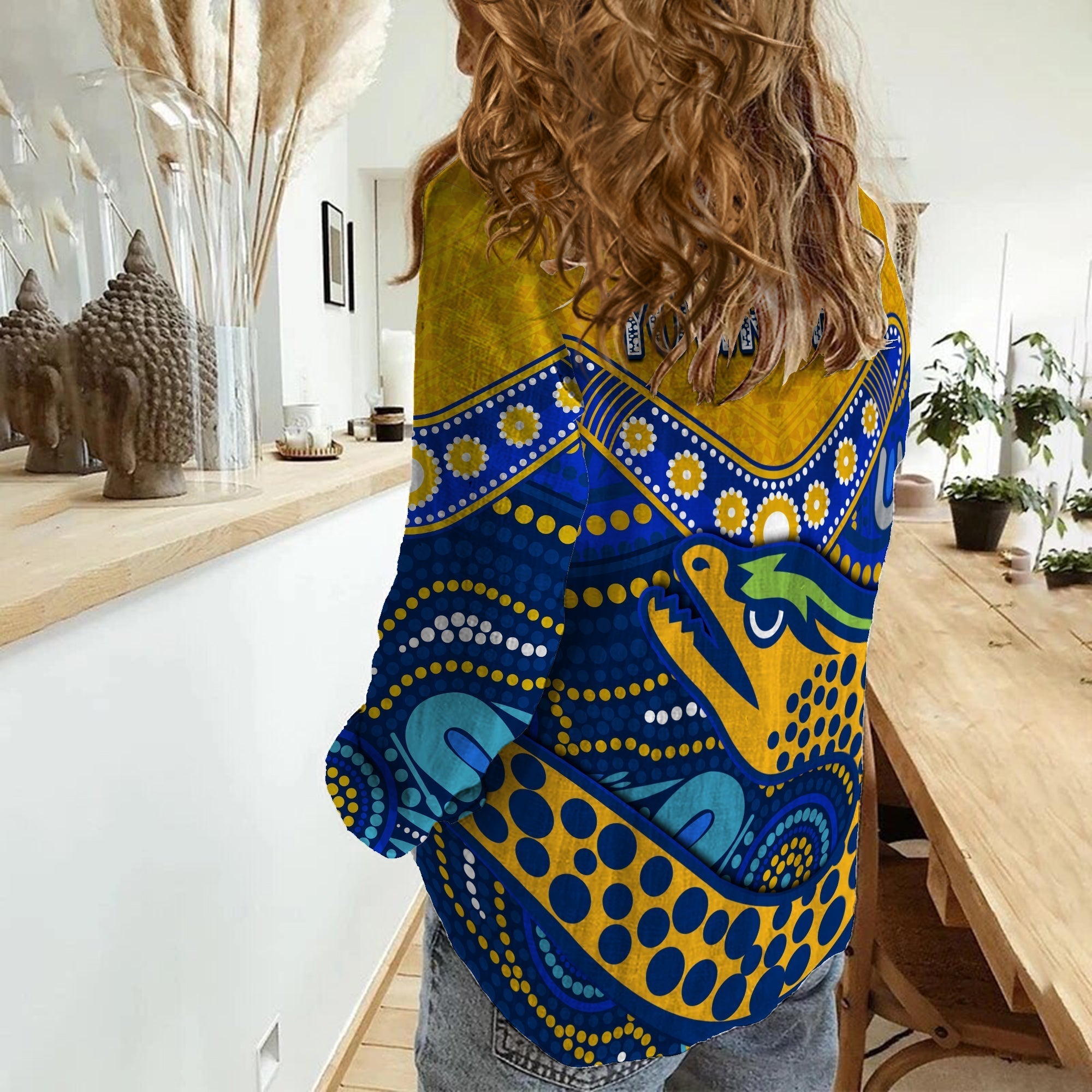 (Custom Personalised) Eels Rugby Women Casual Shirt Aboriginal and Polynesia Parramatta - Vibe Hoodie Shop