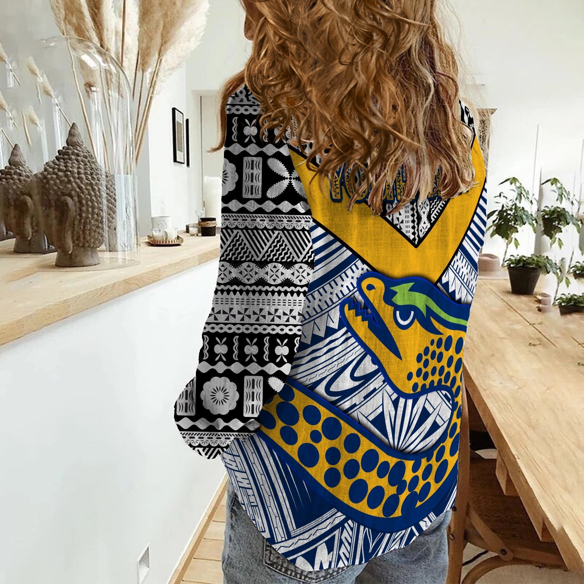 Custom Personalised Eels Rugby Women Casual Shirt Polynesian Tapa Pattern Premiers - Vibe Hoodie Shop