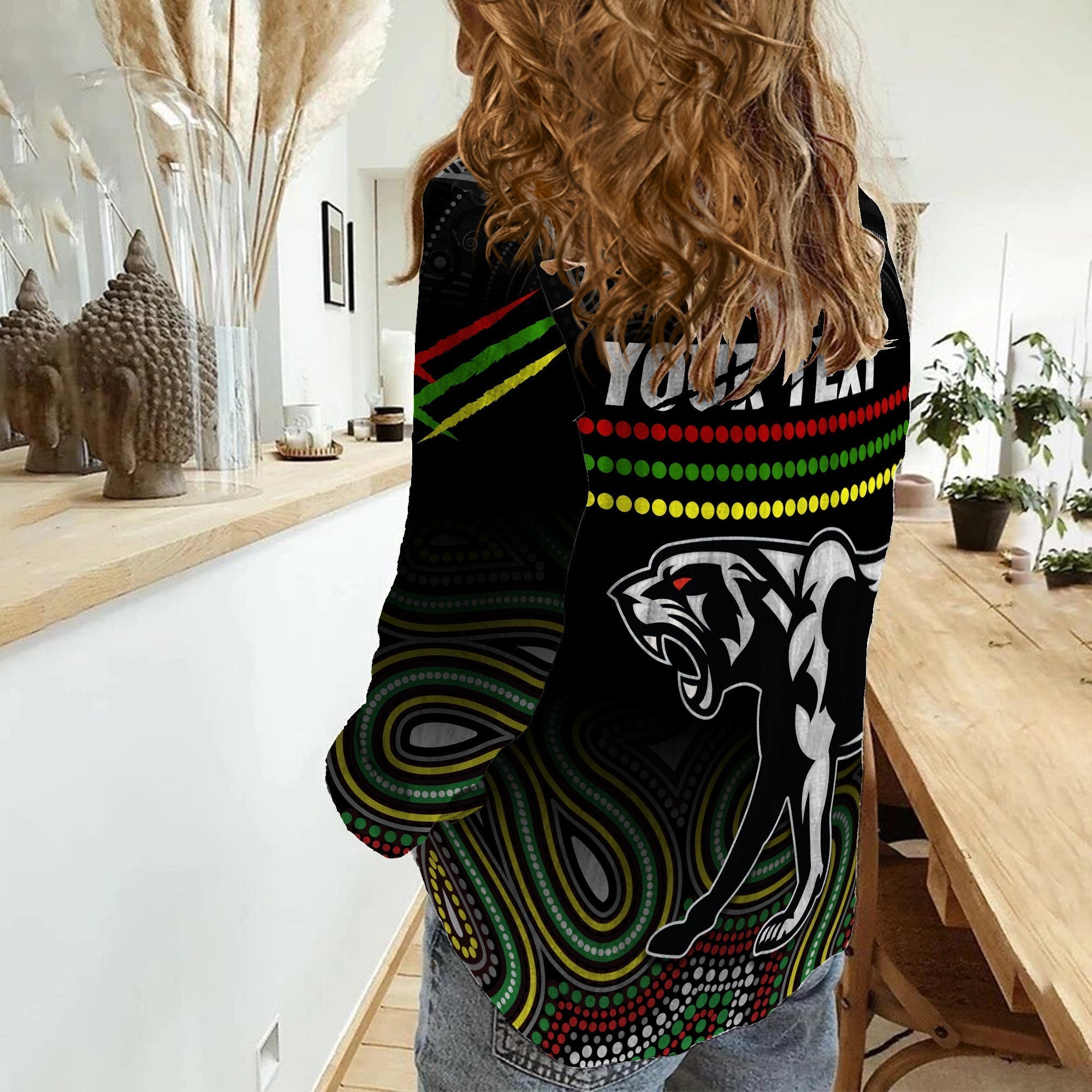 (Custom Personalised) Panthers Indigenous Women Casual Shirt Premiers Penrith Champion - Vibe Hoodie Shop