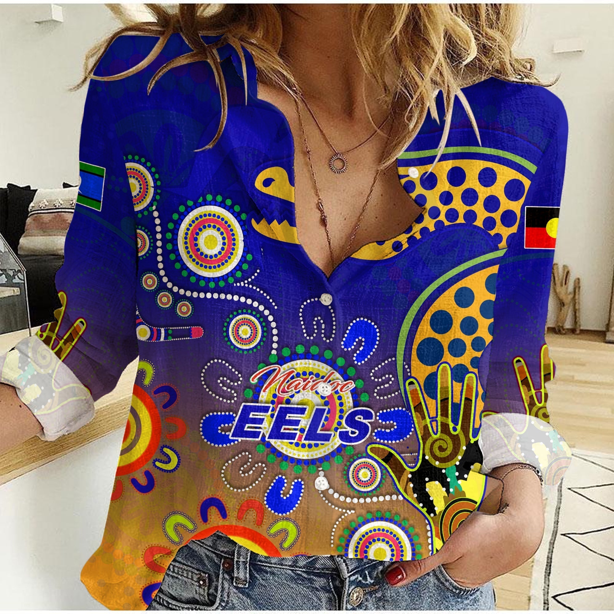 (Custom Personalised) NAIDOC Eels 2022 Women Casual Shirt - Vibe Hoodie Shop