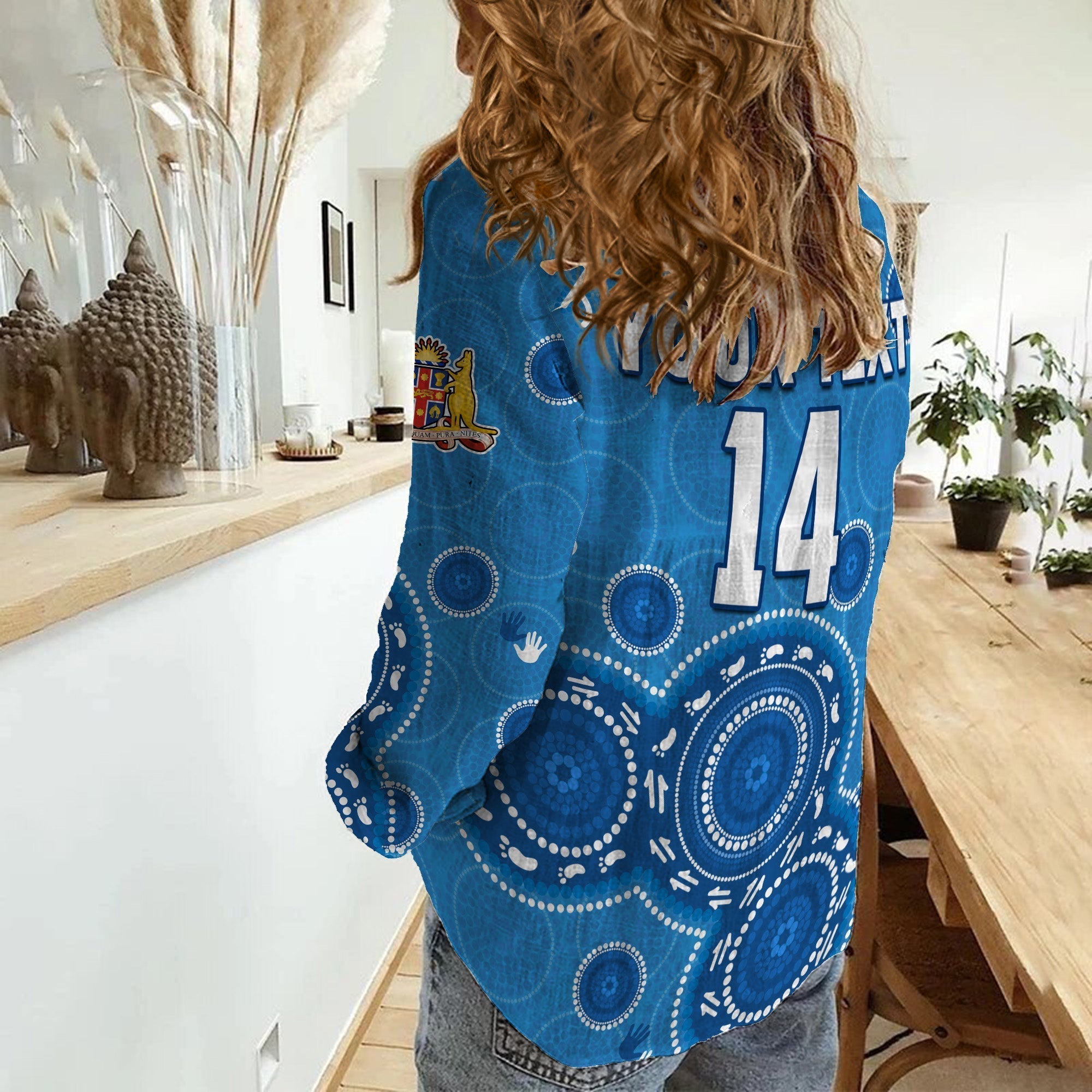 (Custom Text And Number) NSW Blues Rugby Women Casual Shirt New South Wales Aboriginal Dot Painting Unique Version - Vibe Hoodie Shop