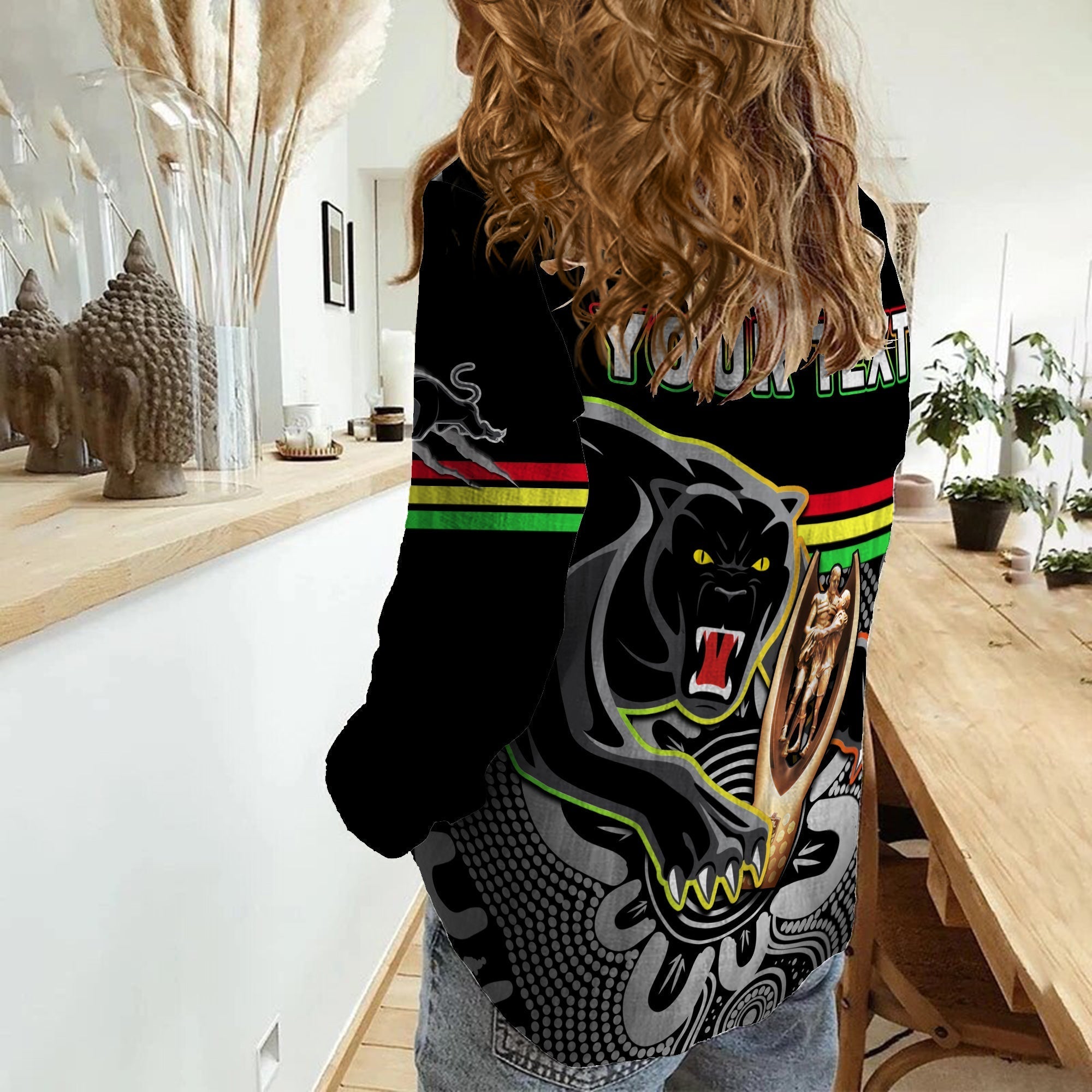 Custom Personalised Panthers Rugby Women Casual Shirt Pennies Premiers 2022 Back To Back Indigenous Original - Vibe Hoodie Shop