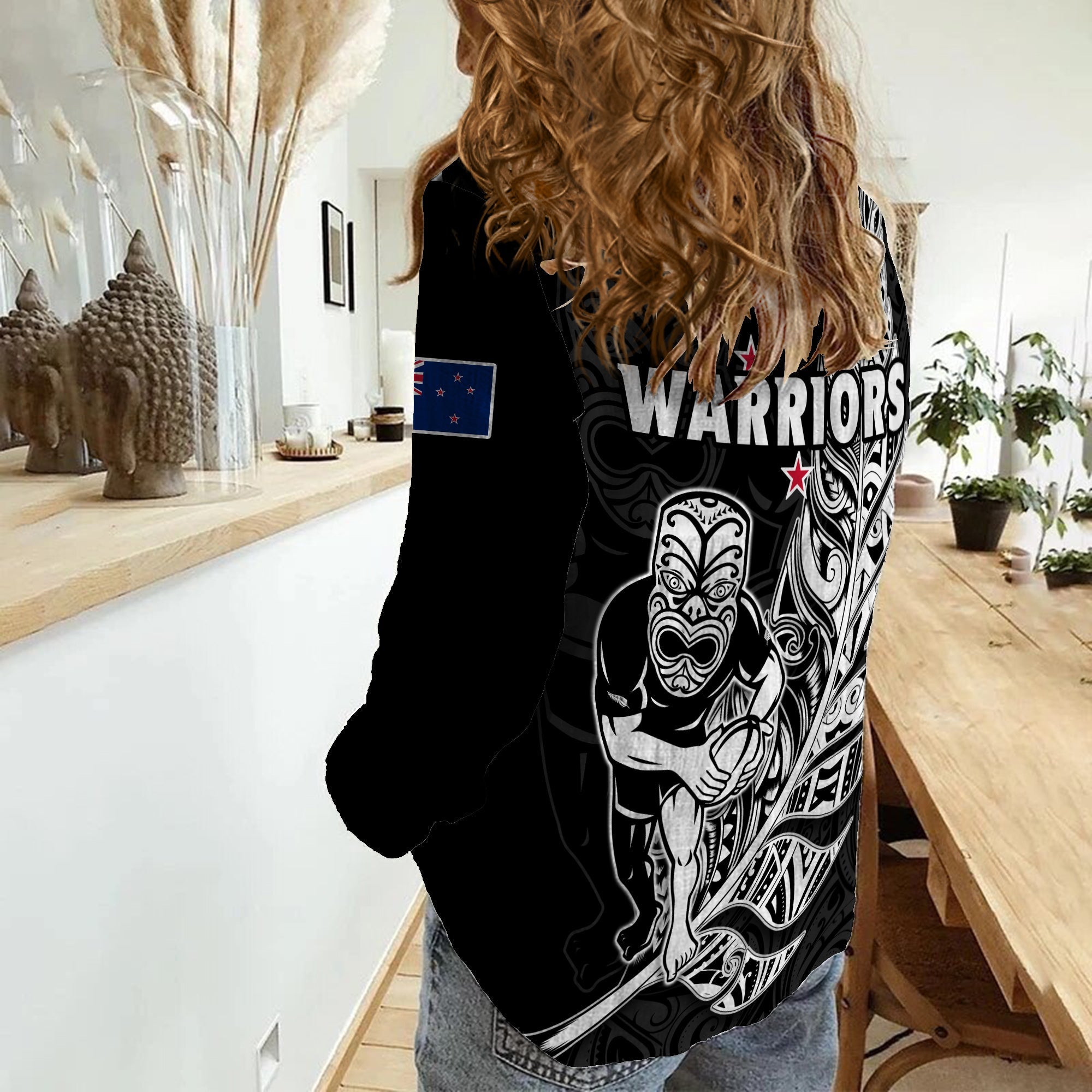 New Zealand Tiki Rugby Women Casual Shirt NZ Warriors Fern Maori Style - Vibe Hoodie Shop