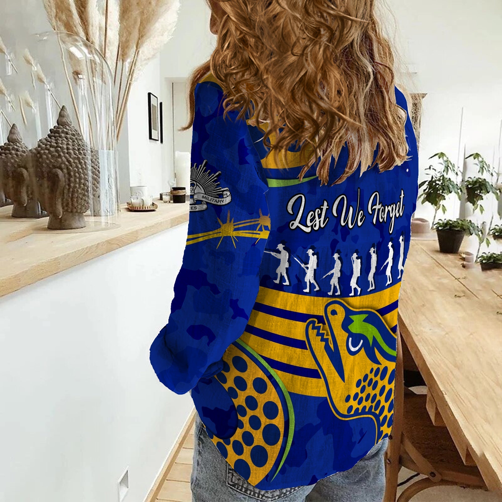 (Custom Personalised) Eels ANZAC 2022 Women Casual Shirt Lest We Forget - Vibe Hoodie Shop