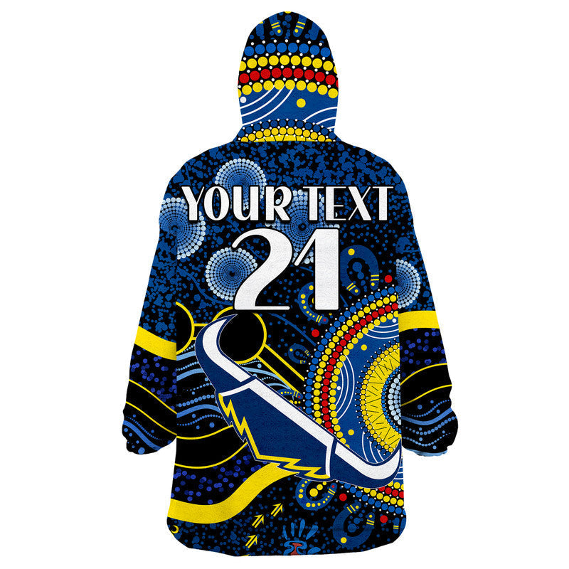 (Custom Personalised) Cowboys Rugby Wearable Blanket Hoodie Aboriginal Dots Version - Vibe Hoodie Shop