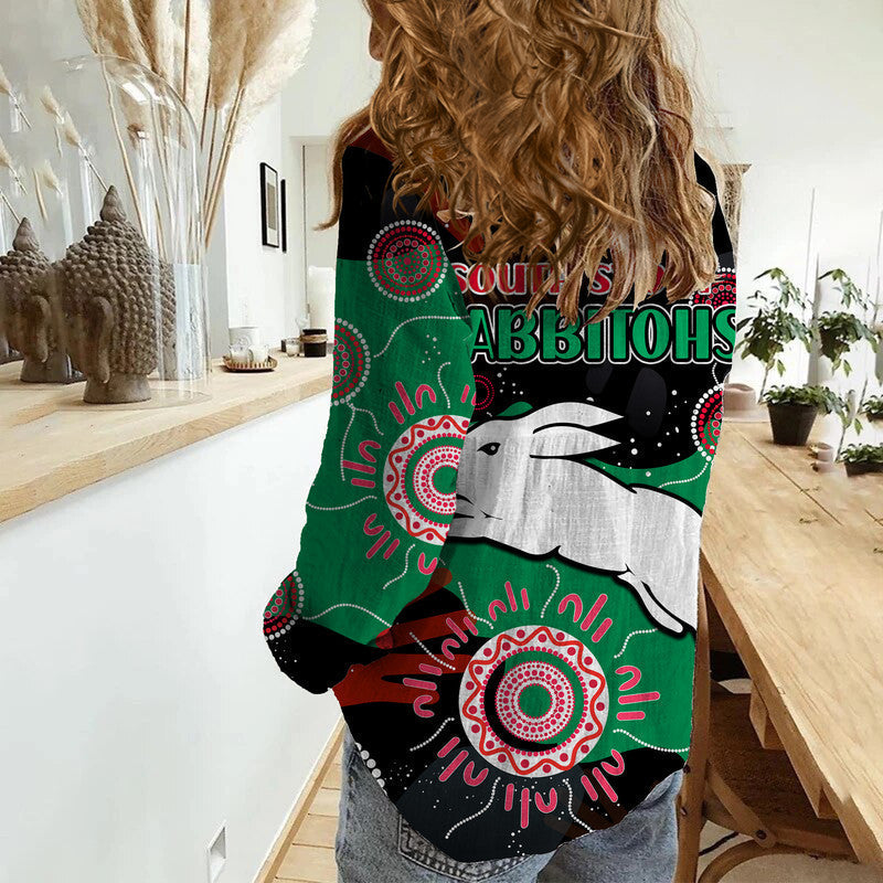 Rabbitohs Rugby NAIDOC 2023 Women Casual Shirt Torres Strait Aboriginal - Vibe Hoodie Shop