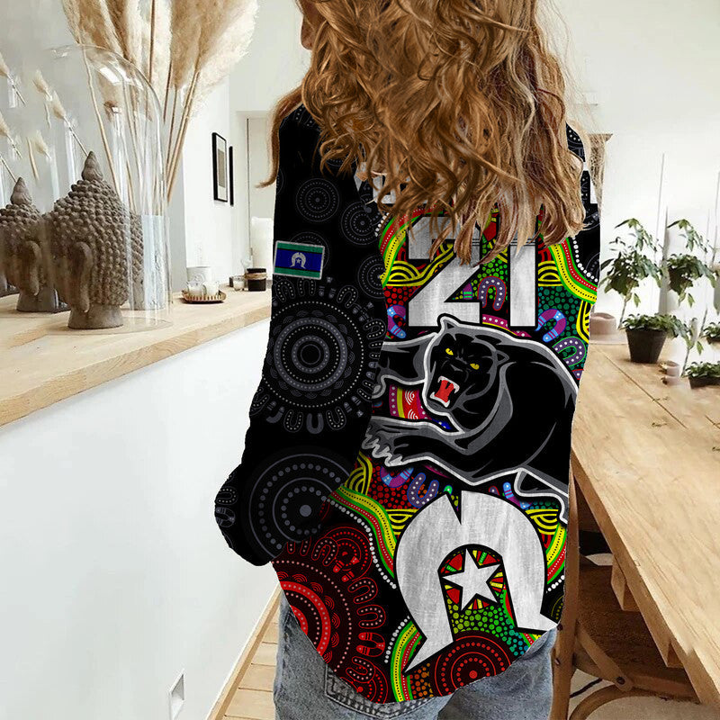 (Custom Personalised) Panthers Rugby NAIDOC Week Women Casual Shirt Indigenous - Vibe Hoodie Shop