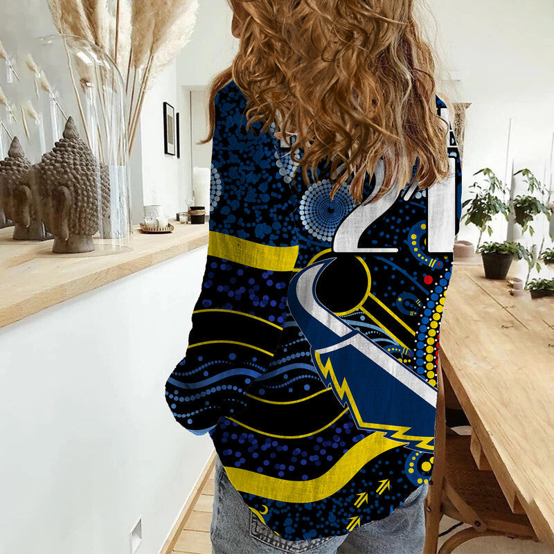 (Custom Personalised) Cowboys Rugby Women Casual Shirt Aboriginal Dots Version - Vibe Hoodie Shop