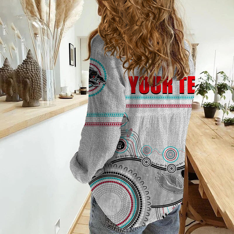 (Custom Personalised) Panthers Rugby Casual Shirt Aboriginal 2023 White Style - Vibe Hoodie Shop