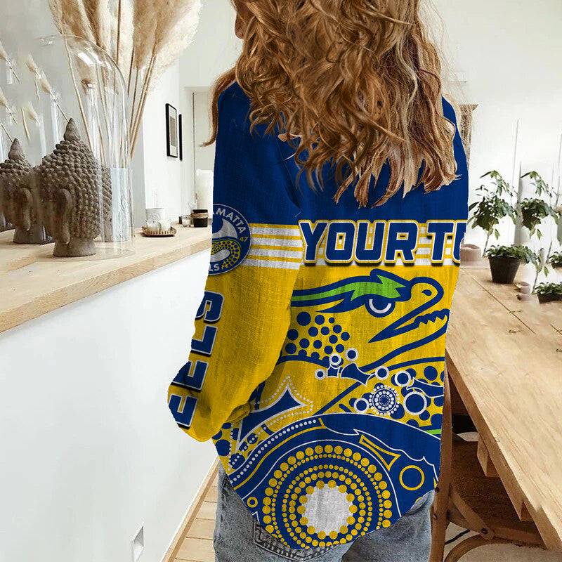 (Custom Personalised) Eels Rugby Casual Shirt Aboriginal Simple - Vibe Hoodie Shop
