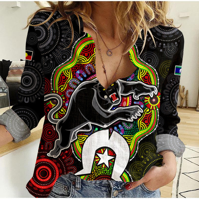 (Custom Personalised) Panthers Rugby NAIDOC Week Women Casual Shirt Indigenous - Vibe Hoodie Shop