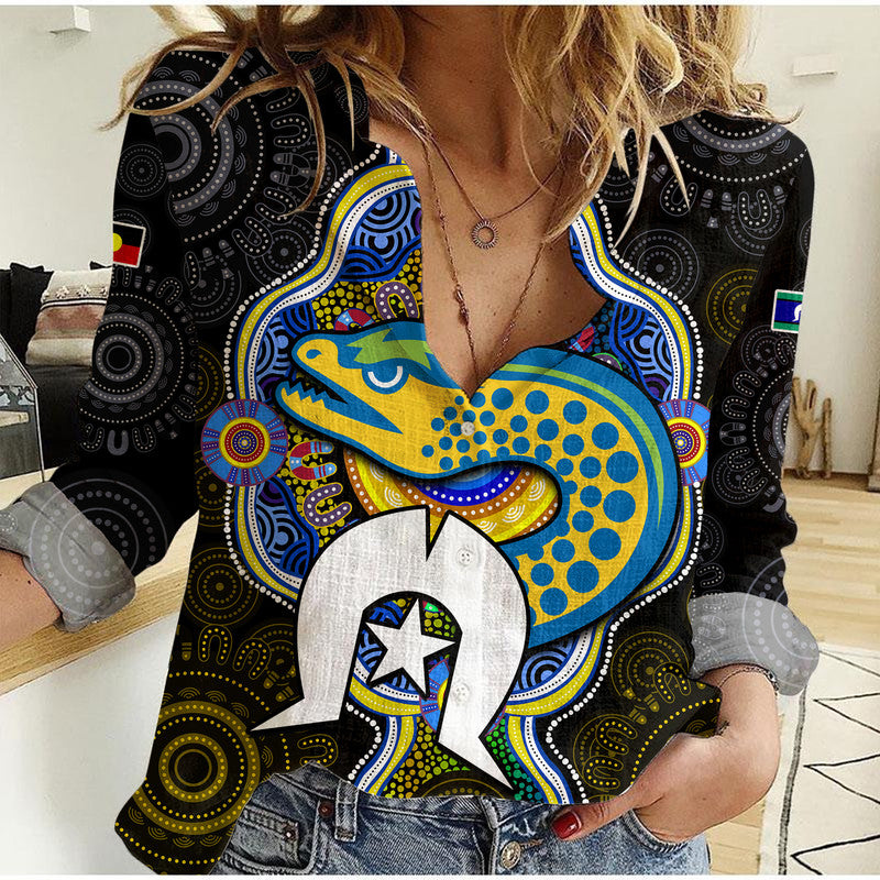 (Custom Personalised) Eels Rugby NAIDOC Week Women Casual Shirt Indigenous - Vibe Hoodie Shop
