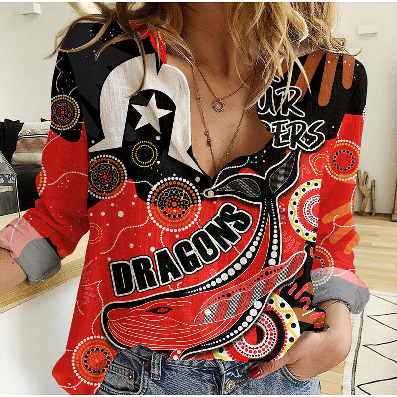 custom-personalised-dragon-rugby-naidoc-2023-women-casual-shirt-torres-strait-aboriginal