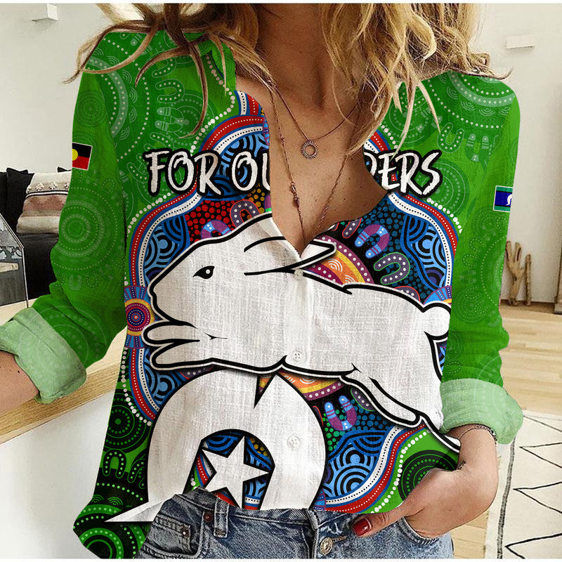 NAIDOC Week 2023 For Our Elders Women Casual Shirt Rabbitoths Indigenous No2 - Vibe Hoodie Shop