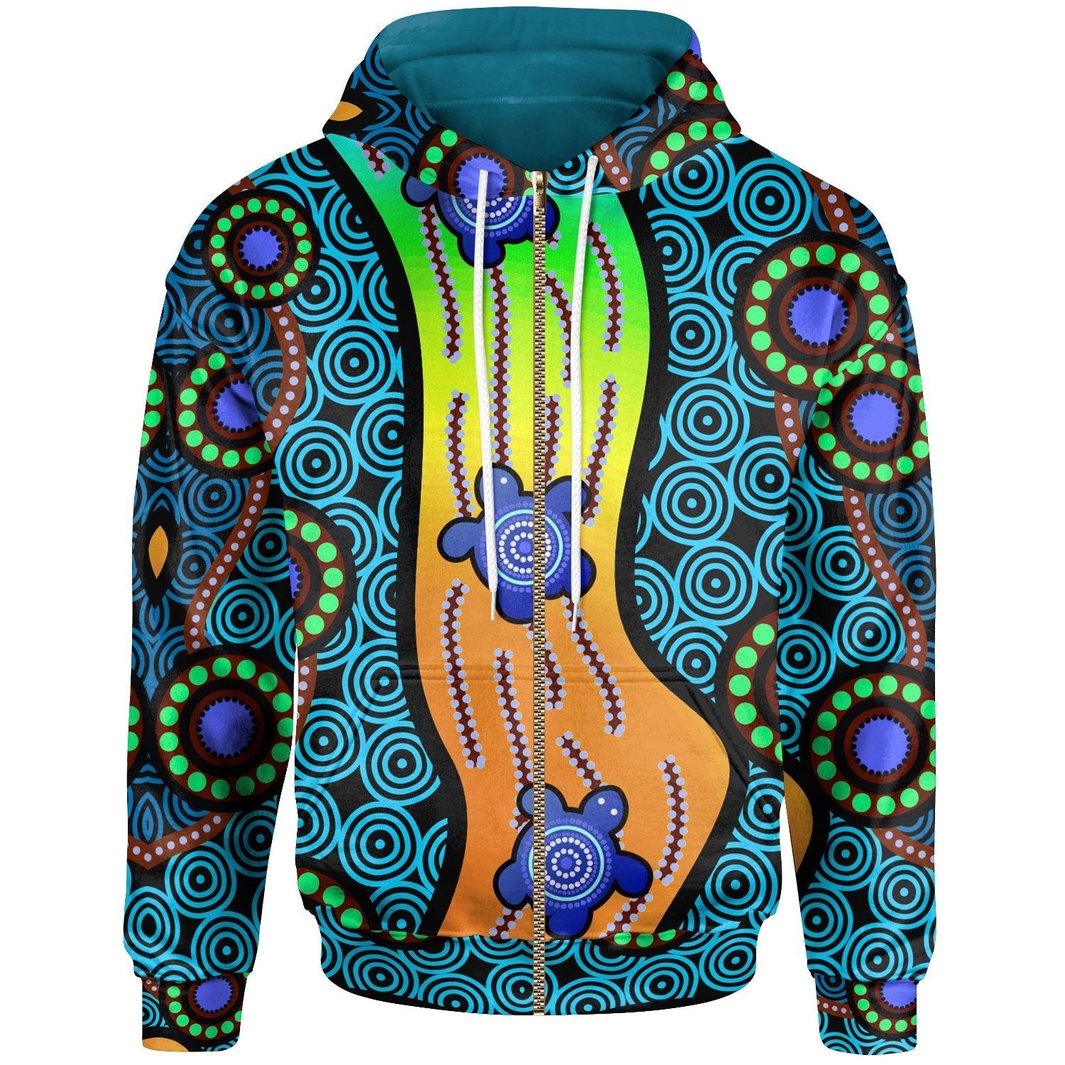 Hoodie - Aboriginal Turtle - Vibe Hoodie Shop