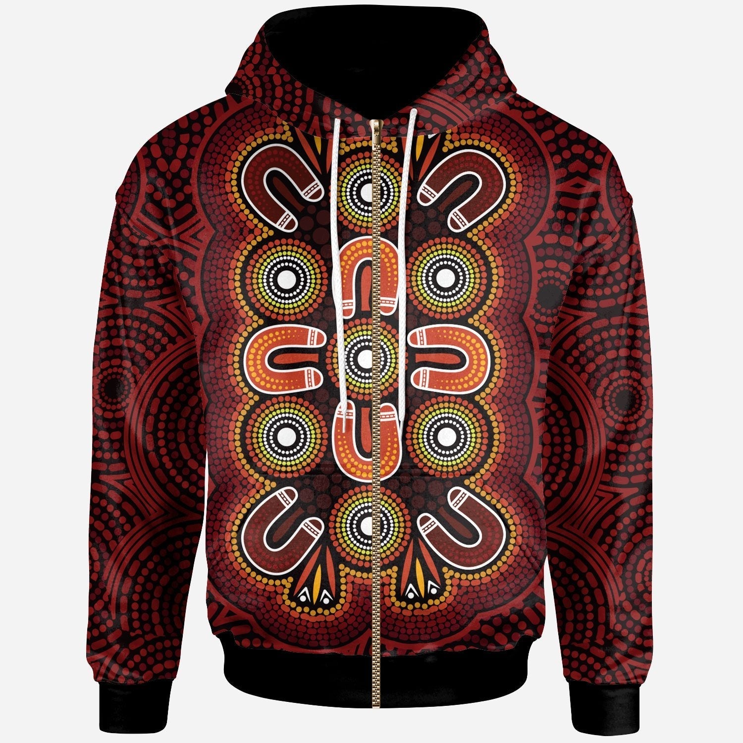 ABoriginal Hoodie - Aboriginal Dot Painting Flowers Style - Vibe Hoodie Shop