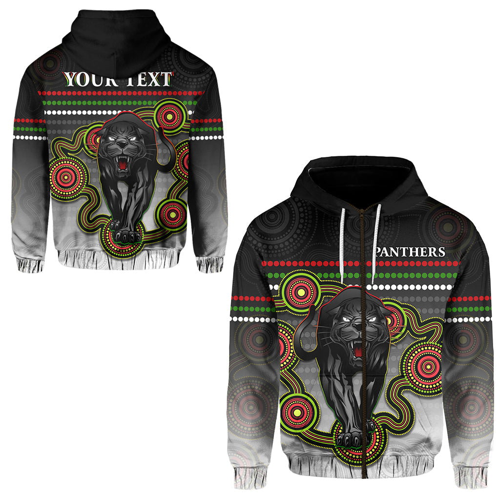 (Custom Personalised) Panthers Indigenous Zip Hoodie Version White Alternate LT13 - Vibe Hoodie Shop