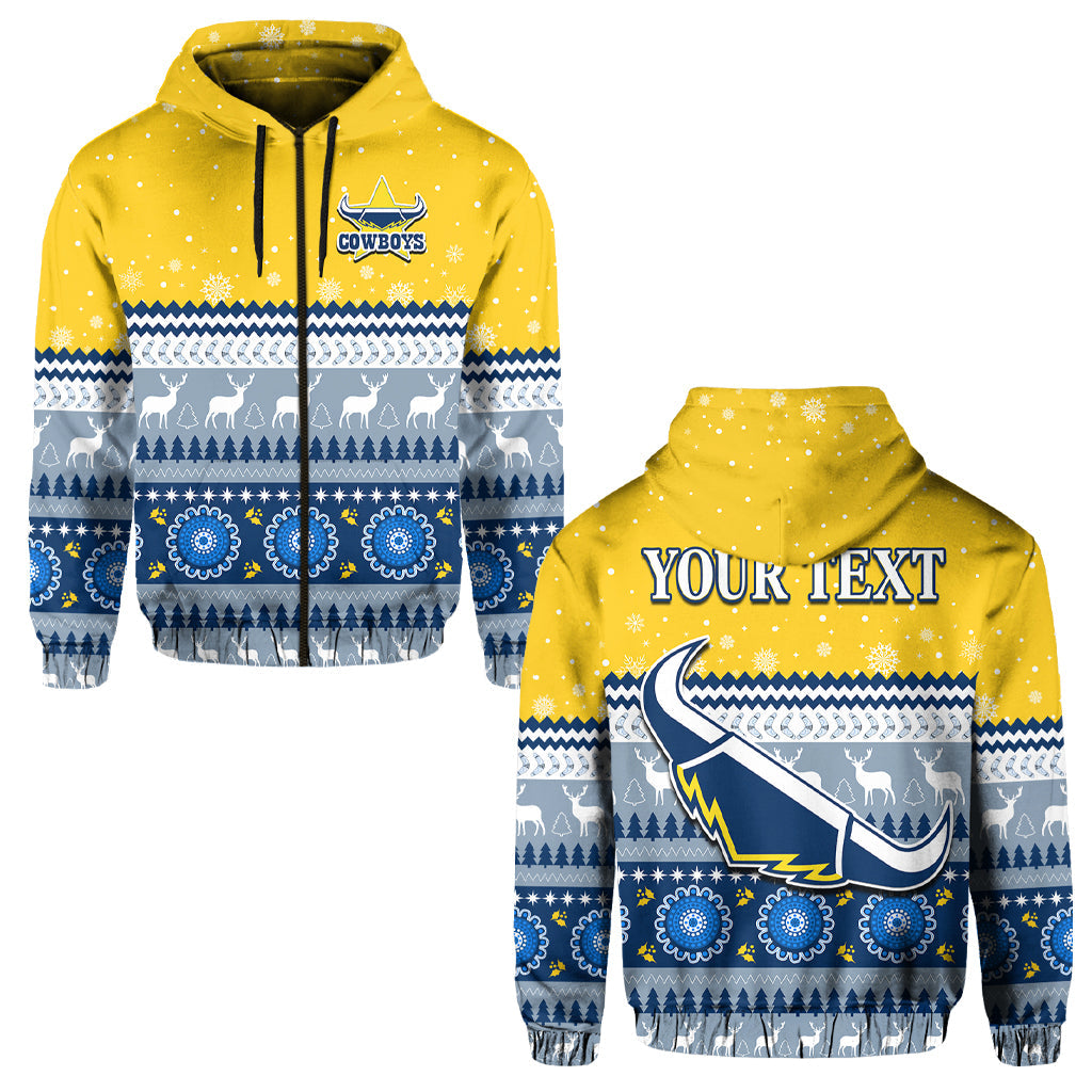 (Custom Personalised) Cowboys Aboriginal Hoodie Christmas North Queensland LT13 - Vibe Hoodie Shop