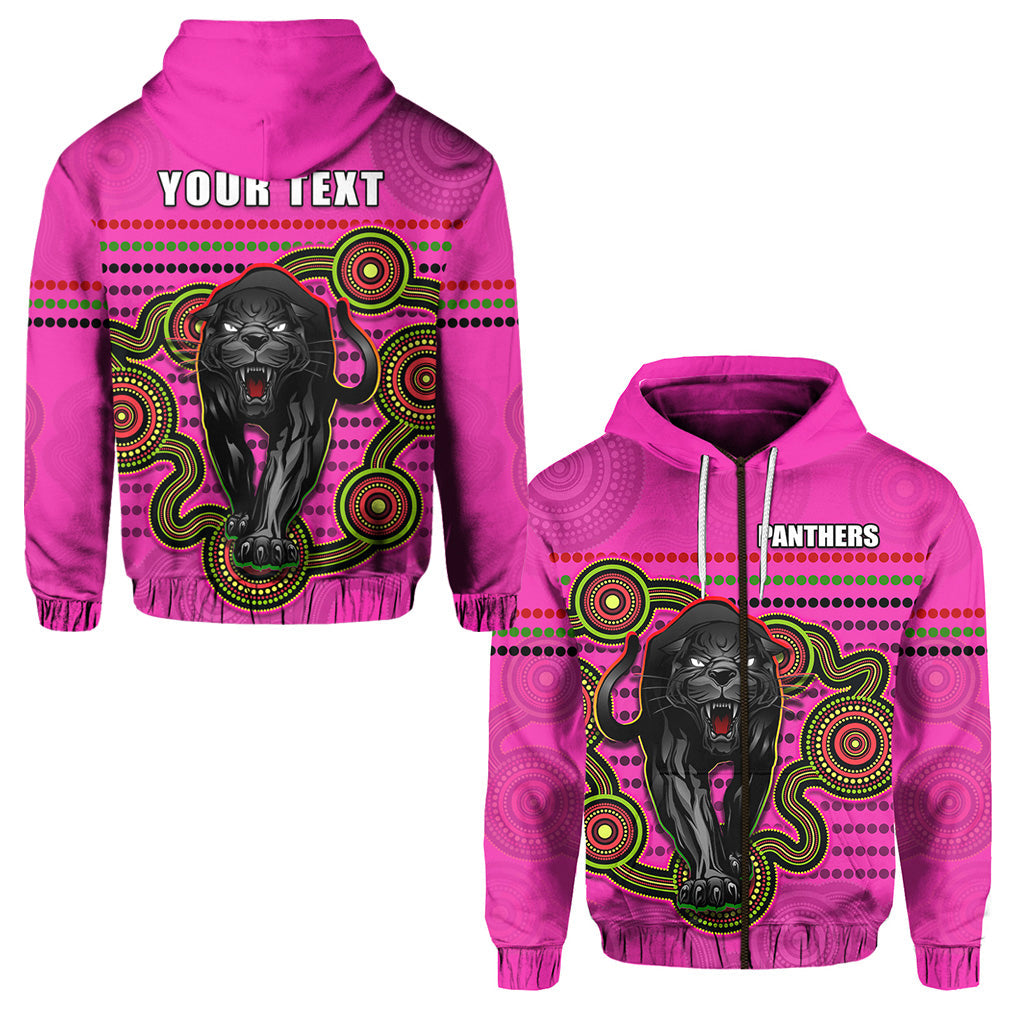 (Custom Personalised) Panthers Indigenous Zip Hoodie Version Pink Alternate LT13 - Vibe Hoodie Shop