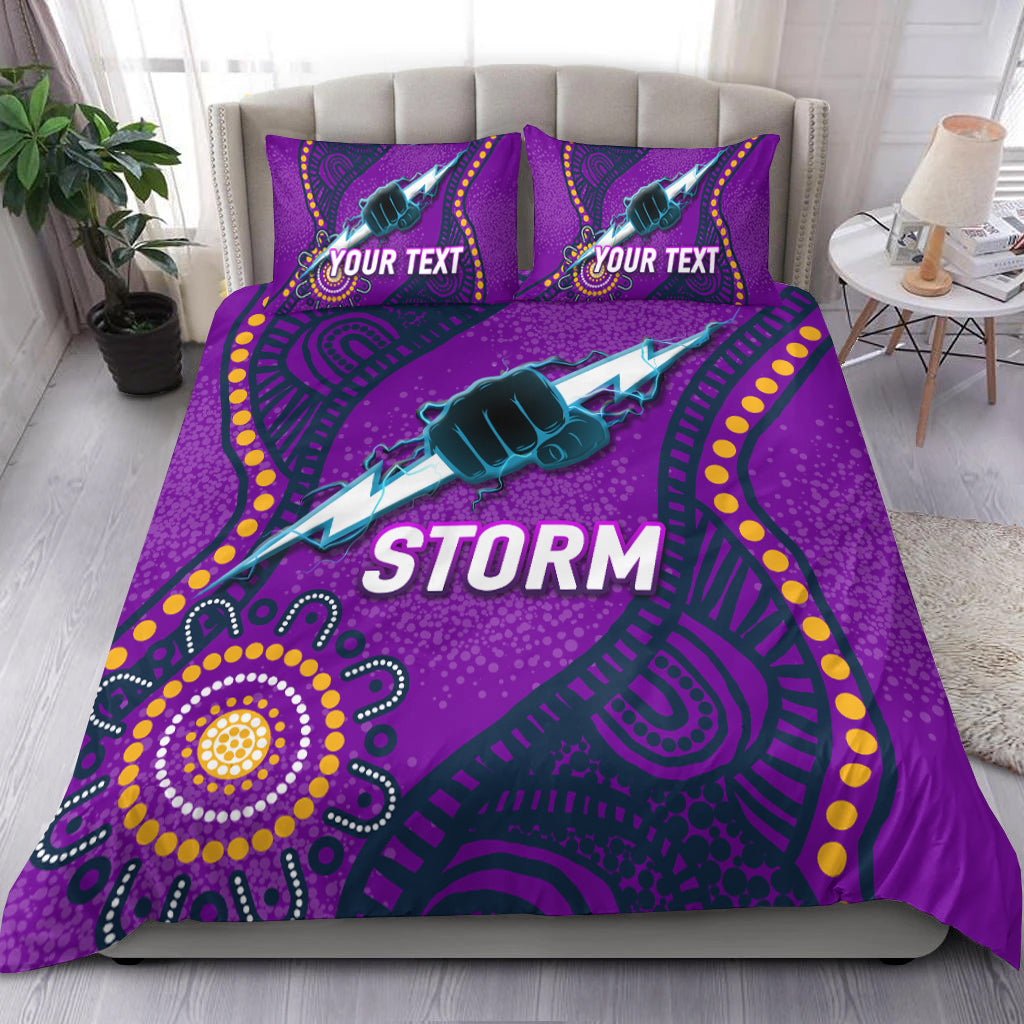 (Custom Personalised) Storm Rugby 2022 Aboriginal Art Bedding Set - - Vibe Hoodie Shop
