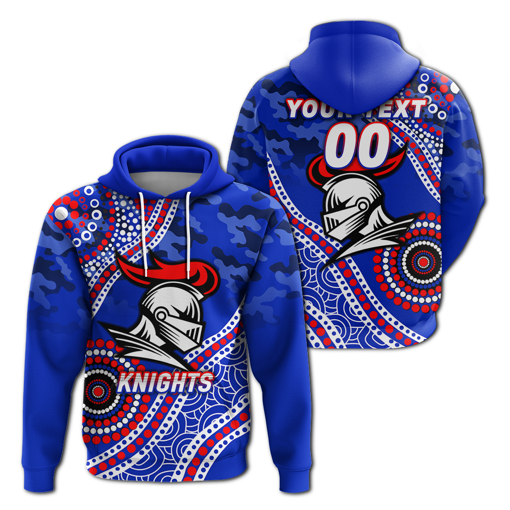 (Custom Personalised) Knights Rugby Camouflage Indigenous Art Hoodie - LT12 - Vibe Hoodie Shop