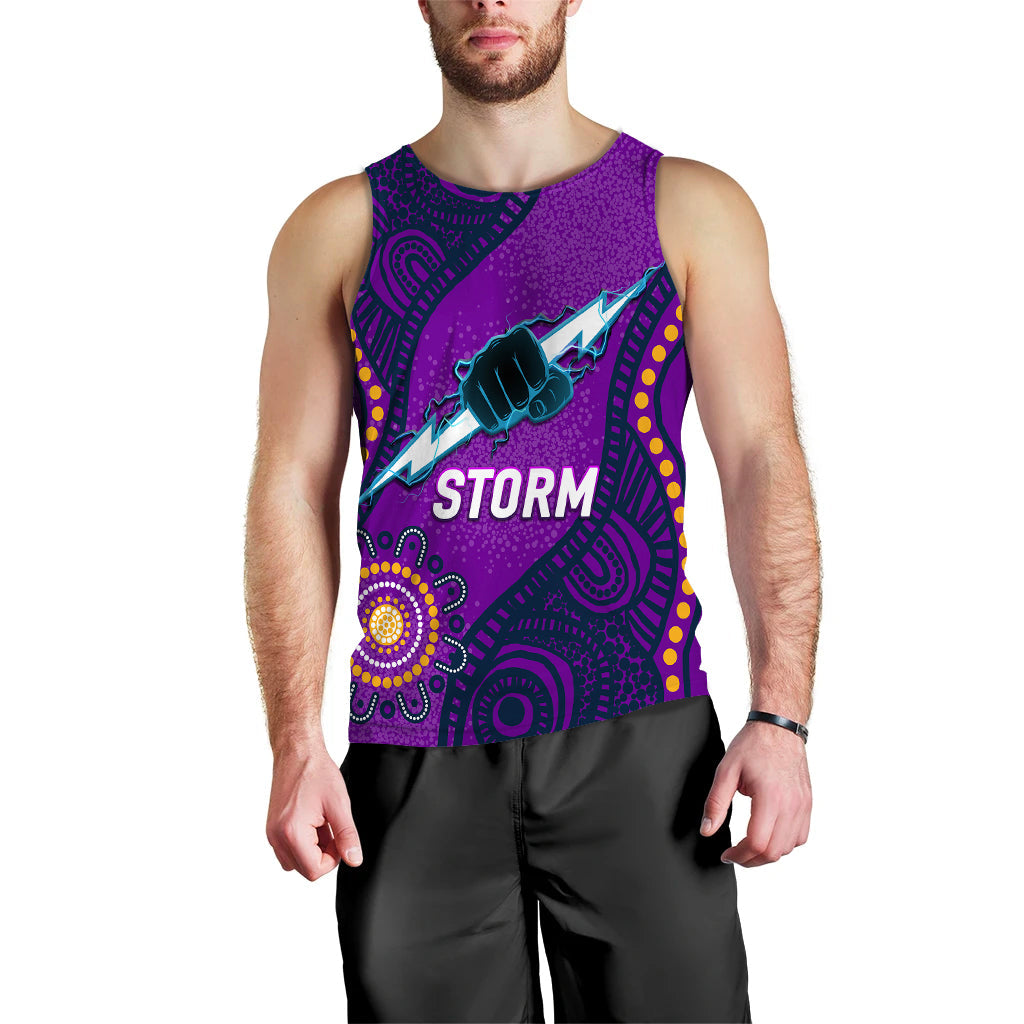 (Custom Personalised) Storm Rugby 2022 Aboriginal Art Men Tank Top - - Vibe Hoodie Shop