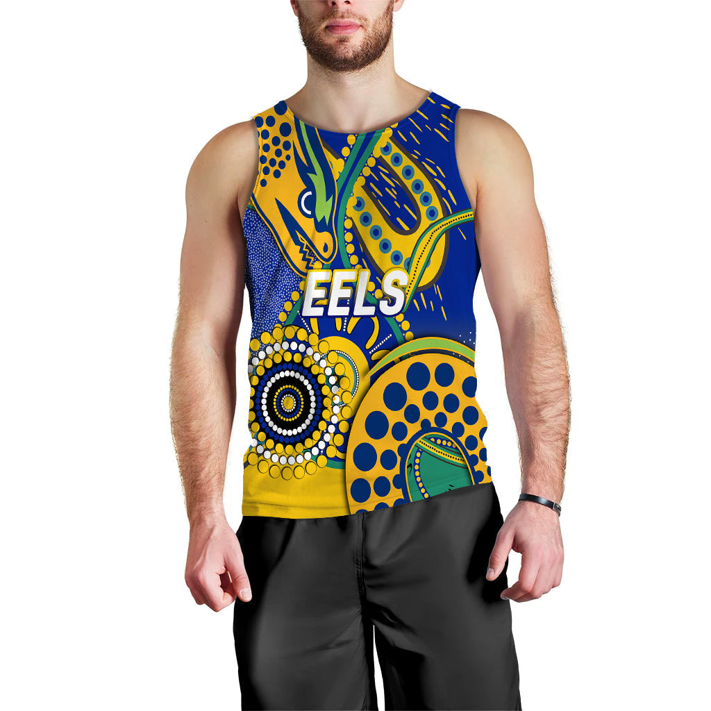 (Custom Personalised) Eels Rugby 2022 Aboriginal Art Men Tank Top - - Vibe Hoodie Shop