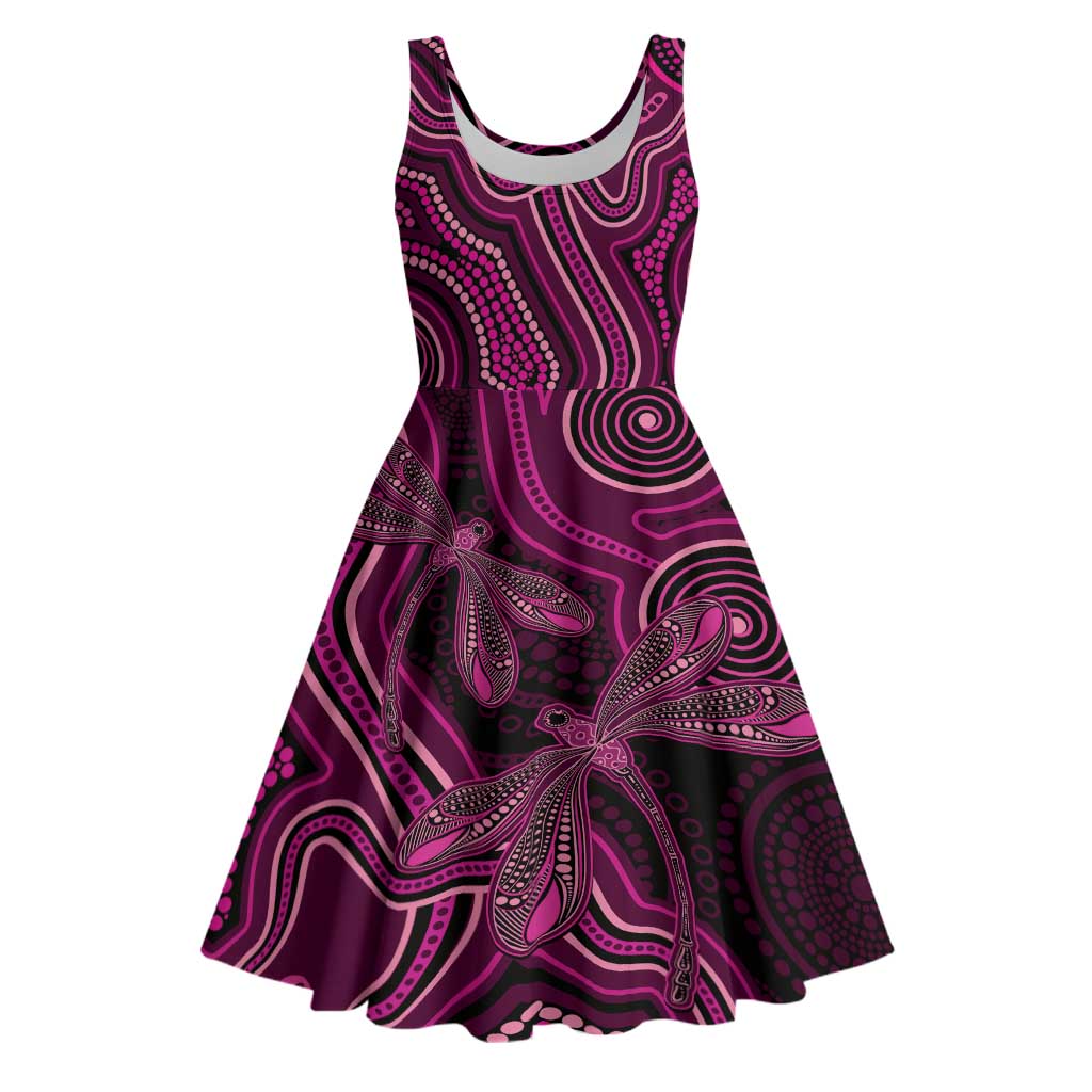 Australia Breast Cancer Awareness Midi Dress Pink Dragonflies Aboriginal Art - Vibe Hoodie